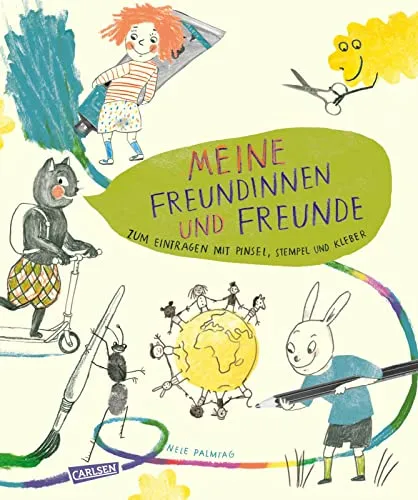 Meine Freundinnen und Freunde – zum Eintragen mit Pinsel, Stempel, Kleber: Kindergarten-Freundebuch für Jungen und Mädchen ab 3 Jahren zum Ausmalen und Selberausfüllen