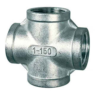 Riegler Kreuzverteiler, 4 x innen, Rp 3/4, Edelstahl 1.4408