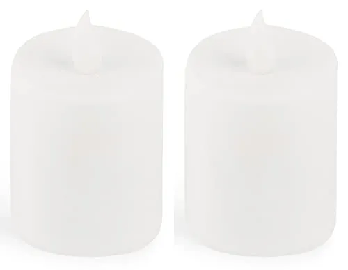 Novaliv LED Kerze Outdoor 2x weiß Grablichter LED mit Batterie Dauerkerze LED Kerzen flackernde Flamme Dauerbrenner LED Friedhofskerze Ambientebeleuchtung Gedenkkerze
