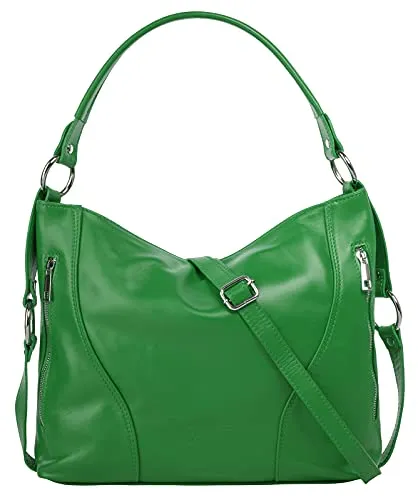 Samantha Look Handtasche Echt Leder Damen | Made in Italy | elegante 2in1 Damenmode | Umhängetasche mit variabler Tragelösung | 017542