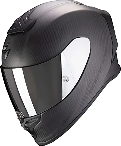 Scorpion Exo-R1 Evo Carbon Air Solid Carbon Matt Schwarz Gr. L 59/60 - Motorradhelm aus Carbonfaser mit Airfit™ Polstersystem für optimalen Tragekomfort und Sicherheit. Inklusive zwei Visieren und einzigartigem Design.