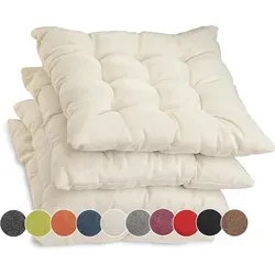 sunnypillow Stuhlkissen 4er Set Ontario, Ecru beige 45x45cm von sunnypillow