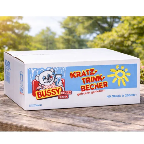 Produktbild Bussy Blau Kratzeis Waldfrucht 40x200ml Wassereis Ice Pops Karton Sommer Eis