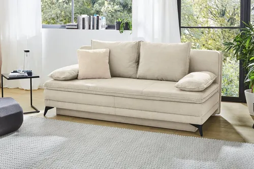Jockenhöfer Gruppe Schlafsofa Laurin, B: 202 cm, Liegefl. 158x200 cm, Dauerschläfer, mit Bettfunktion, Bettkasten, Kaltschaumtopper &1 Zierkissen
