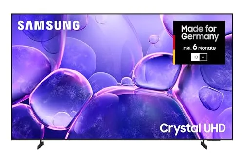 Samsung 85 Zoll Crystal UHD U8079F 4K Smart TV (2025) - Fernseher mit 85 Zoll großem Bildschirm, kristallklarer 4K Auflösung und rahmenlosem Design für ein beeindruckendes Seherlebnis.