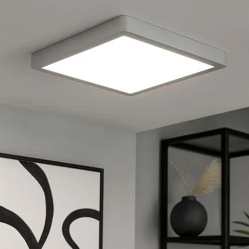 Eglo LED-Deckenleuchte Molay 28,5 cm x 28,5 cm Silber - Lampen – Lichtstarke LED-Deckenleuchte mit gleichmäßiger Lichtverteilung, ideal für ein gemütliches Ambiente in Ihrem Zuhause.