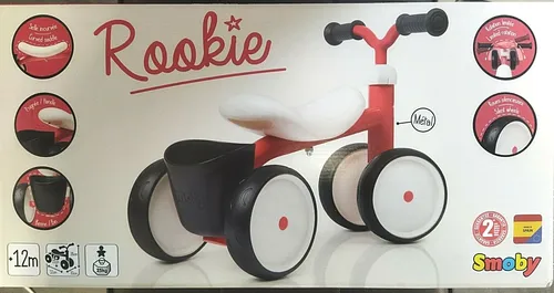 Smoby 721400 Rookie Laufrad - Kinderfahrzeuge: Robuste Lauflernhilfe in Rot, ideal für die motorische Entwicklung und das spielerische Erlernen des Fahrens.