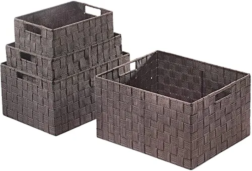 Kobolo Aufbewahrungskorb Set 4-teilig in schwarz von Kobolo