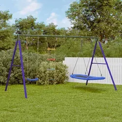 vidaXL Schaukel-Set mit Schaukelsitz, Strickleiter und Nestschaukel - Verwandle deinen Garten in einen Abenteuerspielplatz! Dieses robuste Schaukel-Set mit vielseitigen Spielmöglichkeiten fördert die Bewegung und Koordination deiner Kinder. Ideal für den Außenbereich und für Kinder von 3-10 Jahren.