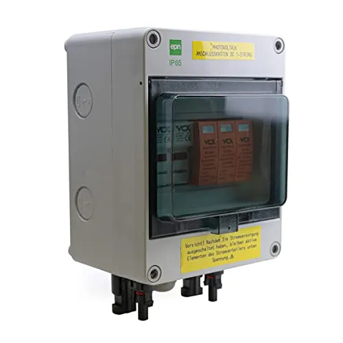 NAKA Solar Anschlusskasten Photovoltaik Solarmodul DC 1 String 1200V T2 3P, Überspannungsschutz Blitzschutz für PV Anlage Solarmodule UV-beständig & Wasserdicht Weiß