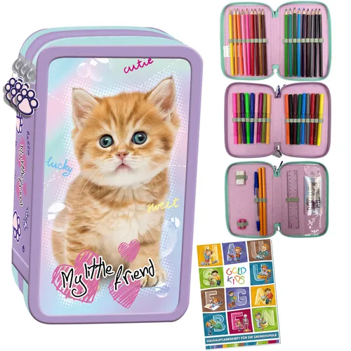 Federtasche 3-Fach Katze von Goldkids