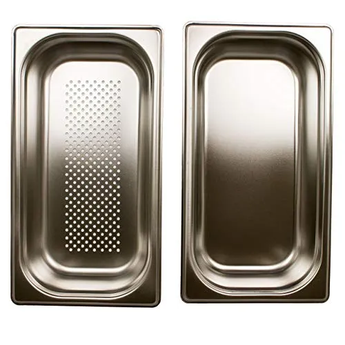 Dampfgaren Set gelocht GN 1/3 Gastronormbehälter aus Edelstahl 2,5 Liter Tiefe 65mm