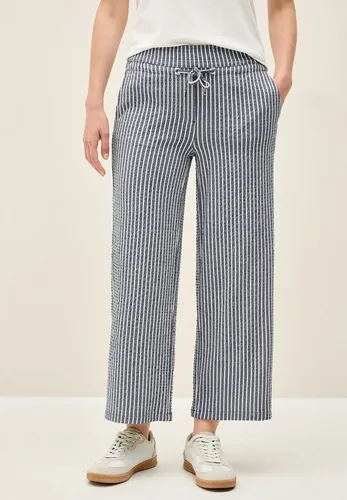 CECIL Damen B379446 Gestreifte Seersucker Hose, Urban Navy Blue, XXL / 26L - Damen-Hosen im Loose Fit High Waist mit elastischem Bund und seitlichen Taschen für optimalen Tragekomfort - ideal für entspannte Tage.