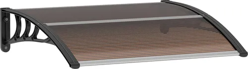 Outsunny Vordach Haustürvordach 120 x 75 cm Pultvordach Überdachung Polycarbonat