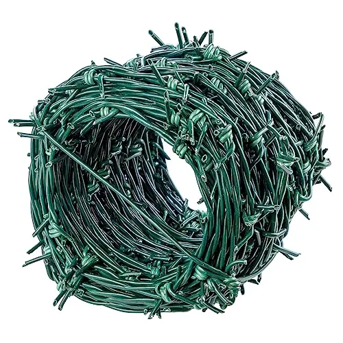 Stacheldraht Klingendraht Absperrdraht Sperrdraht Zaun Draht grün 25 m x 2,8 mm