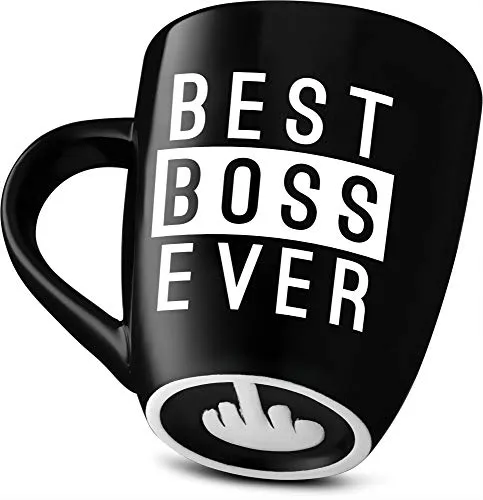 Decodyne Kaffeetasse mit Mittelfinger auf der Unterseite, 400 ml Best Boss