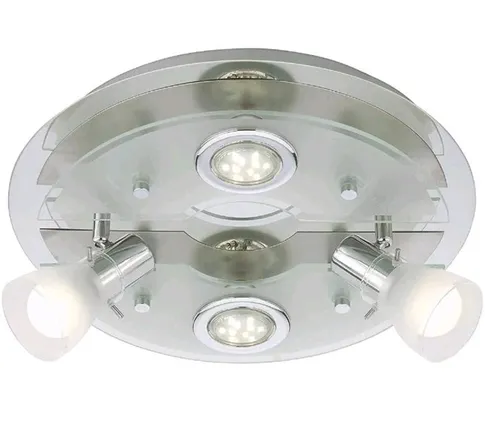 Trango 4er LED Deckenstrahler Edelstahl-Optik