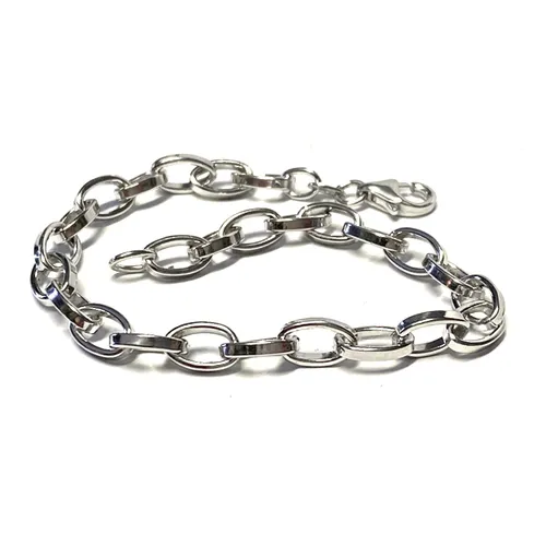 Armband 925/- Silber rhodiniert Weitanker für Charms - Elegantes Armband aus 925/- Sterlingsilber, rhodiniert für zusätzlichen Glanz. Ideal für Charms und perfekt für jeden Anlass.