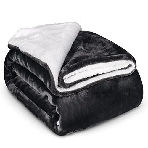 Wohndecke Kuscheldecke Wolldecke 150 x 200 cm Grau, HEIMWERT, hochwertig, weich, warm, flauschig - Grau 150 x 200cm