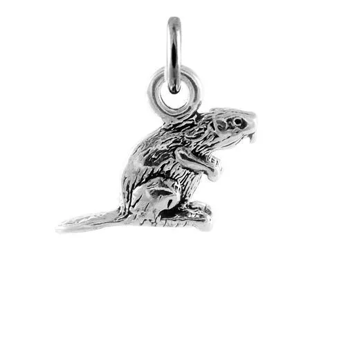 TheCharmWorks Sterling-Silber Biber Charmanhänger | Sterling Silver Beaver Charm