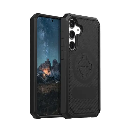 Rokform Galaxy S24 Plus Hülle, Rugged Series, magnetische Hülle mit Drehverschluss, sturzgeprüfte Rüstung (Schwarz)
