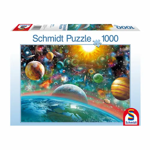 Schmidt Spiele 58176 Weltall 1000 Teile Puzzle - Buntes Weltraummotiv für kreative Köpfe ab 14 Jahren