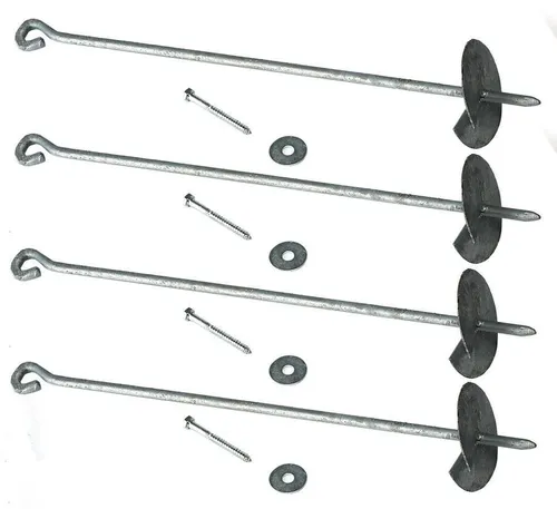 Gartenpirat Schaukelanker Bodenanker verzinkt Erdanker Anker Schraubanker für Schaukel Spielturm, (4 Stück, 4-St)