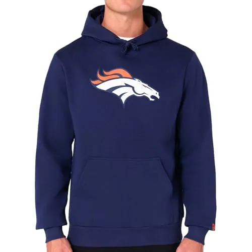 New Era Denver Broncos NFL Team Logo Hoody - Blau, XL - Sportfan Sweatshirts & Hoodies | Stylischer Kapuzenpullover mit Teamlogo-Print und praktischer Kängurutasche, ideal für alle NFL-Fans!