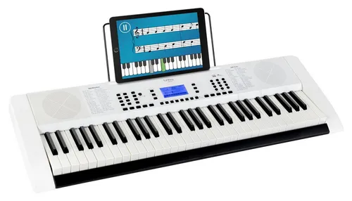 FunKey 61 Edition Pro Weiß - 61-Tasten Keyboard im klassischen Black-and-White-Design mit LCD-Display, 300 Sounds & Rhythmen, ideal für kreative Musiker und Einsteiger.