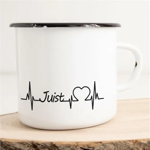 Huuraa Emaille Tasse Juist Herz Puls 300ml
