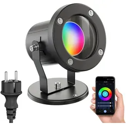 Ledscom.de Außen-Strahler Fluter MIBU mit Smart Home RGBW LED Lampe