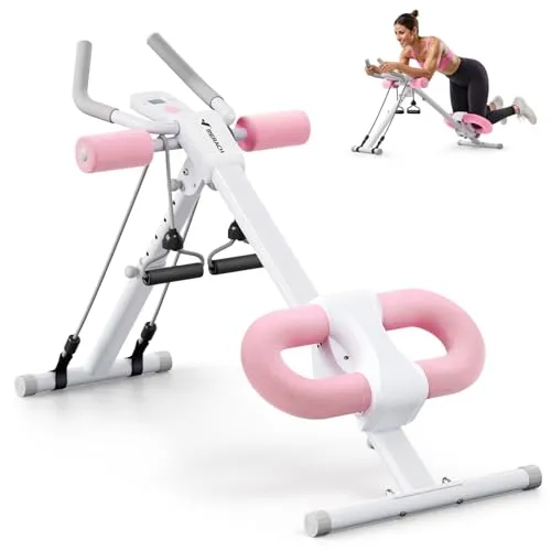 MERACH Bauchtrainer Bauchmuskeltrainer für Zuhause Multifunktionale Trainingsgerät für Ganzkörpertraining Abdominal Ab Machine mit LCD-Monitor Bauchmuskeltrainer Bauchmuskeltraining