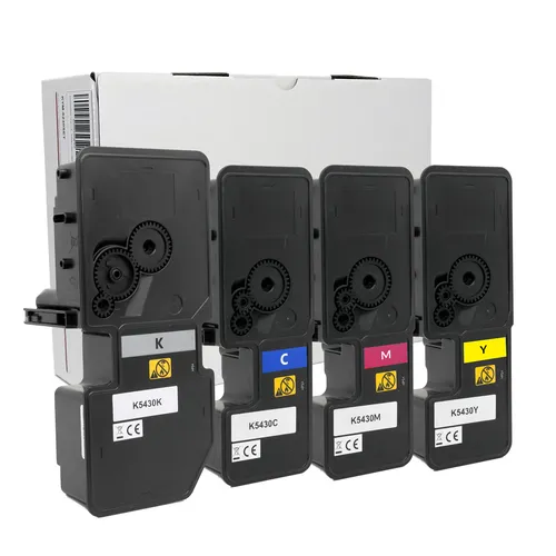 OBV Kompatibel TK-5430K TK-5430C Toner passend für Kyocera - schwarz, cyan, magenta, gelb BK 1250 / C M Y je 1200 Seiten