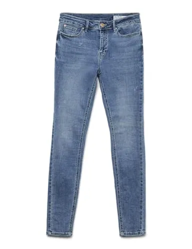 VERO MODA Female Skinny Jeans VMFLASH - Stylische Skinny Fit Jeans mit Mid Rise, gefertigt aus 69% Baumwolle und 20% recycelter Baumwolle für nachhaltigen Modegenuss.