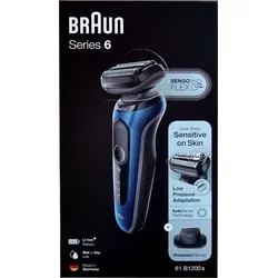 Braun Series 6 61-B1200s - Silber, Nass- und Trockenrasierer - Elektrische Rasierer mit SensoFlex-Scherkopf für eine gründliche und sanfte Rasur. 100% wasserdicht, ideal für Nass- und Trockenanwendung und mit schneller Ladefunktion für 50 Minuten Betriebszeit.