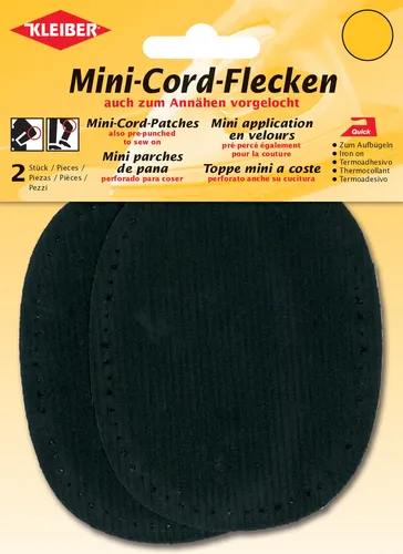 KLEIBER Mini-Cord-Flecken, 110 x 85 mm, schwarz 2