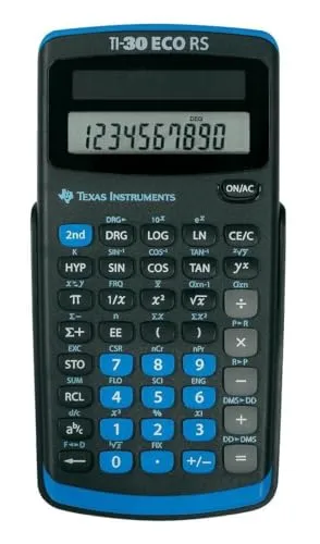 Texas Instruments TI 30 ECO RS Taschenrechner - Wissenschaftlicher Taschenrechner, solarbetrieben und umweltfreundlich mit 10-stelligem Display, ideal für präzise mathematische und naturwissenschaftliche Berechnungen.