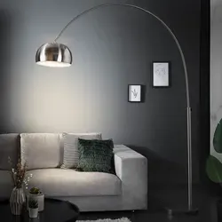 riess-ambiente Bogenlampe LOUNGE DEAL 170-210cm chrom gebürstet - Bogenlampe mit verstellbarem Bogen und schwerem Marmorfuß, ideal für ein modernes Wohnzimmer und sorgt für warme, sanfte Beleuchtung.
