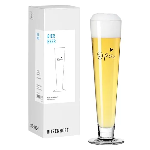 RITZENHOFF 8172005 Bierglas 330 ml - Serie Liebe, Nr 5. mit Schriftzug Opa - modern - Made in Germany