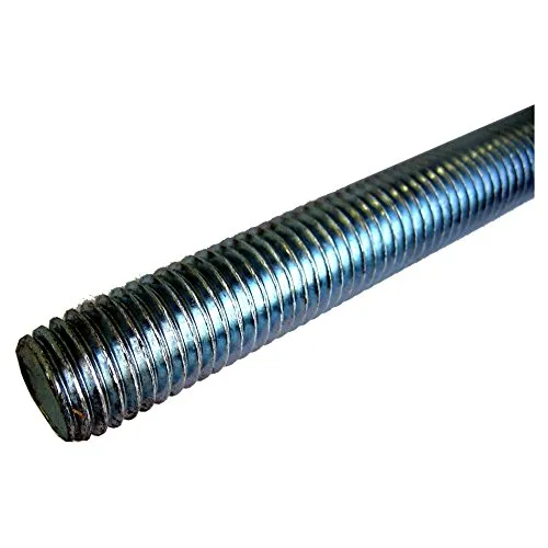 bauCompany24 Gewindestange DIN976 M20 x 1,0 m/Stück, Stahl, verzinkt, Rechtsgewinde, Metrisch, Vollgewinde, 20 mm, 1 m, glänzend