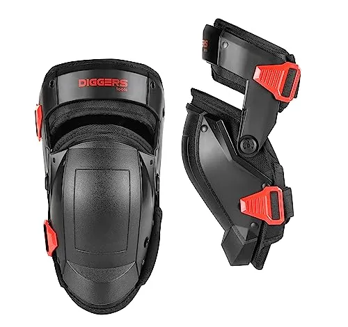 KIRNER Diggers Tools Komfort Knieschützer mit Gelkissen [Perfekter Halt] Profi Kniepolster für Handwerker