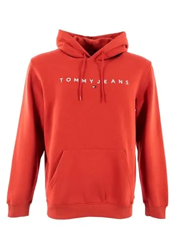 Tommy Jeans TJM REG LINEAR LOGO HOODIE EXT – Terracotta Red von Tommy Jeans