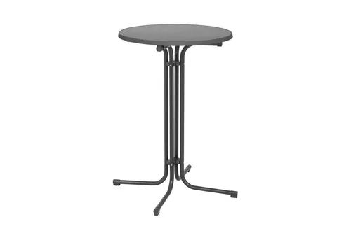 Royal Catering Stehtisch - Ø 80 cm - klappbar - grau - Gartentisch, klappbar und höhenverstellbar – ideal für Veranstaltungen, Gartenpartys und unebene Flächen. Stabil und praktisch für bis zu 4 Personen.