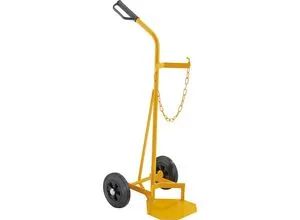 eurokraft basic Stahlflaschenwagen, für 1 Stahlflasche mit Ø 140 - 250 mm, Vollgummireifen