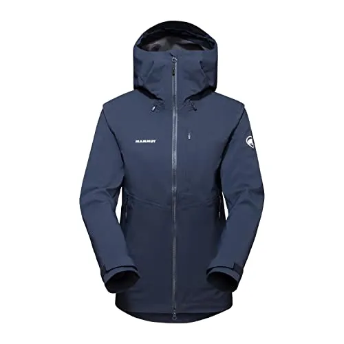 Mammut Alto Guide HS Hooded Jacket Women Marine (S) - Funktionsjacken – Technische Hardshelljacke aus atmungsaktivem, wasserdichtem Material für Bergsportabenteuer, mit helmtauglicher Kapuze und gut zugänglichen Taschen.