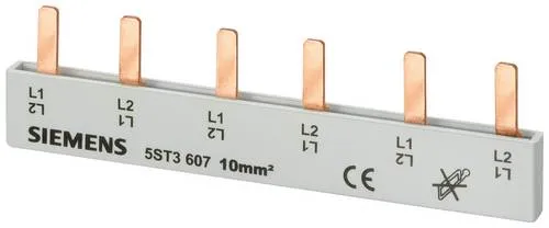 Siemens Dig.Industr. Stiftsammelschiene 5ST3606 - 10 Stück - Robuste 2-phasige Stiftsammelschiene mit 10 Einheiten, ideal für zuverlässige elektrische Verbindungen und einfache Montage.