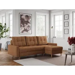 Ecksofa COLIN mit Schlaffunktion in orange von MKS Meble