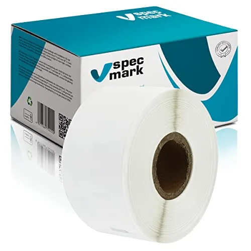 specmark Etiketten-Rolle kompatibel mit DYMO S0722410 36mm x 89mm 260 Stück kompatibel zu allen Etikettendruckern LabelWriter 450, 4XL, Seiko-SLP, Milchig/Transparent Ettiket, Schwarzer Schrift