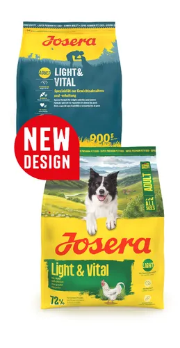 Josera Light Vital - Kalorienreduziertes Trockenfutter für übergewichtige Hunde, hochverdaulich und mit köstlichem Geschmack, ideal für Gewichtskontrolle und ältere Hunde