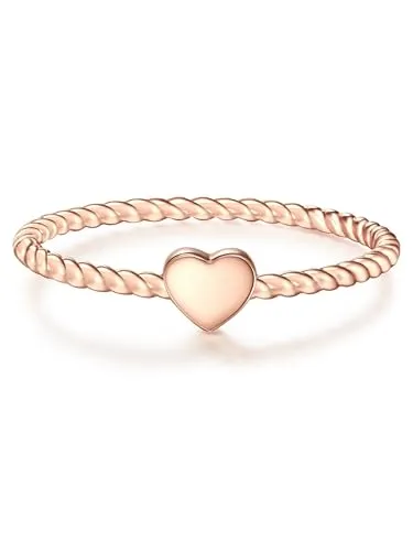 Glanzstücke München Damen-Ring Herz - Rosévergoldeter Freundschafts-Ring, Gr. 60 - Damen-Ringe, romantisches Herzsymbol aus hochwertigem rosévergoldetem Sterlingsilber, ideal für jedes Outfit und perfekt als Geschenk in attraktiver Schmuckbox.